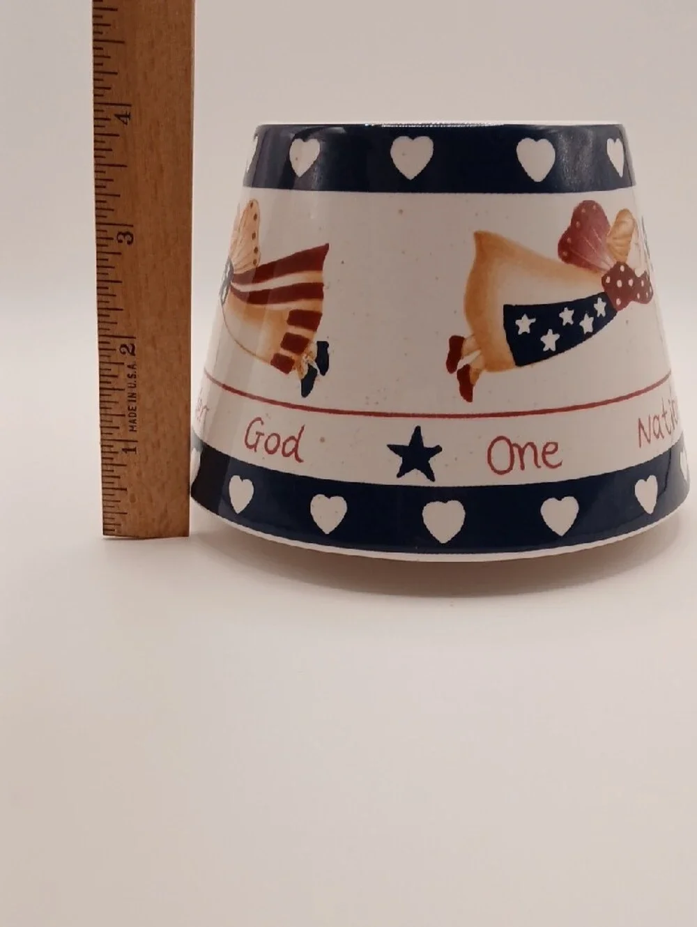 Home Interiors Patriotic Angel Ceramic Candle Shade Topper